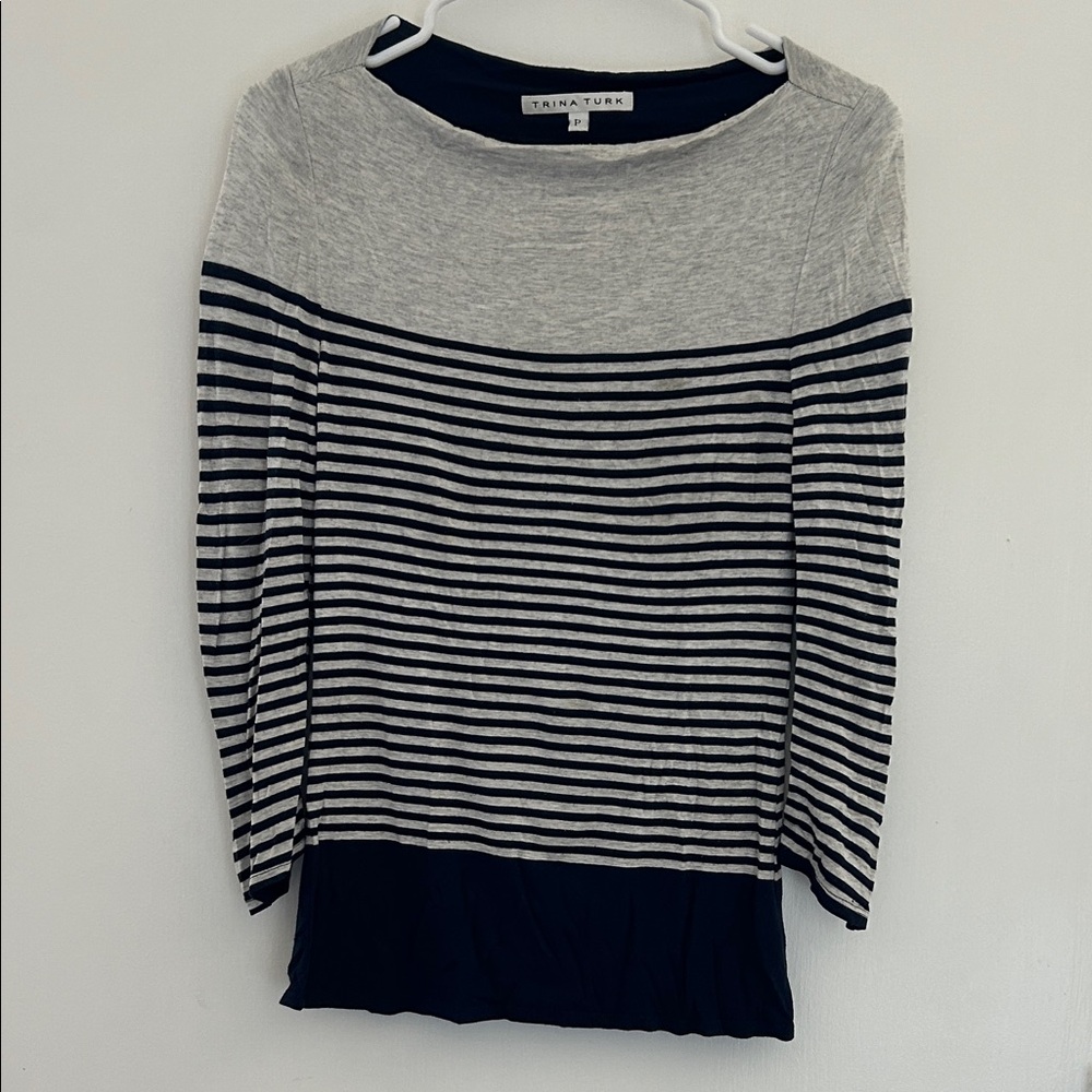 Trina Turk Navy and Gray Top